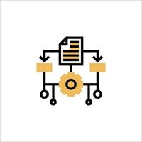 A file with a gear and a paper document vector