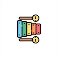 Colorful musical instruments icon vector