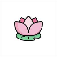 A pink lotus flower icon on a white background vector