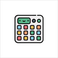A calculator icon with a smiley face vector