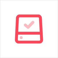 A red and pink icon of a computer screen vector