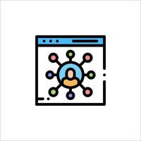 A web page with a person in the center of the screen vector