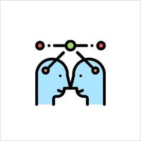 Two people are looking at each other with dots on their heads vector