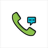 A phone icon with a speech bubble vector