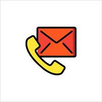 An email envelope and phone icon vector