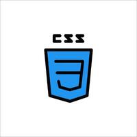 A blue and black logo with the word css vector