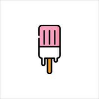 Ice cream icon with pink and white color vector