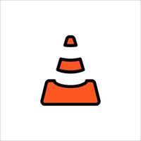 A traffic cone icon on a white background vector