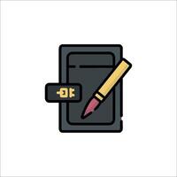 A pen and a wallet icon on a white background vector