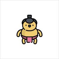 Sumo wrestler icon illustration vector
