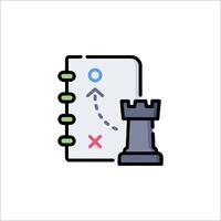 A chess piece and a notebook icon vector