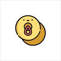 A cartoon baby with a pacifier in its mouth vector