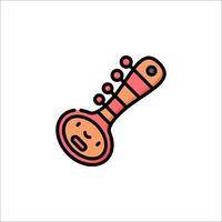 A cartoon instrument with a face on it vector