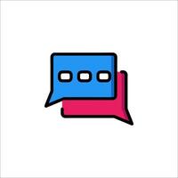 A conversation icon with two speech bubbles vector