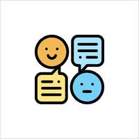 A cartoon chat box with two people in it vector