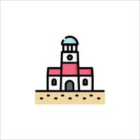 A church building icon in a flat style vector