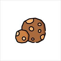 A cartoon of a cookie with a hole in it vector