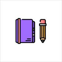 A pencil and notebook icon on a white background vector