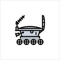 A black and white illustration of a robot vector