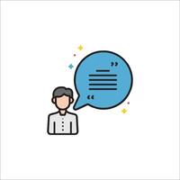 A man is talking to a speech bubble vector