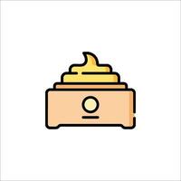 A yellow box with a candle in it vector