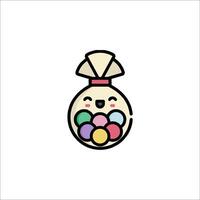 A cute little bag with colorful balls inside vector