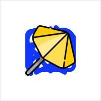 A yellow umbrella with a blue background vector