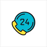 A phone icon with the number 24 in it vector
