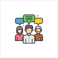 People talking with speech bubbles on a white background vector
