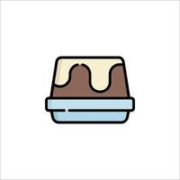 A dessert in a dish icon vector