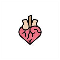 Broken heart icon illustration vector
