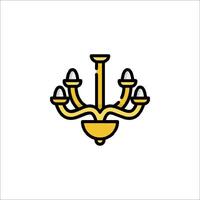 A chandelier icon in a simple line style vector