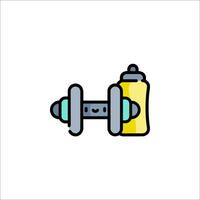 A dumbbell and a bottle of water vector