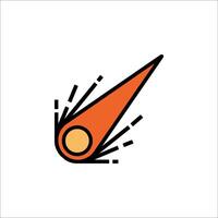 A rocket icon with a small orange object vector