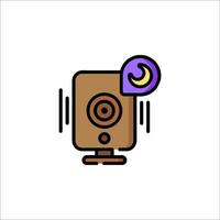 A camera icon with a moon on it vector