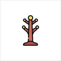 A tree with a stand on it in a flat design vector