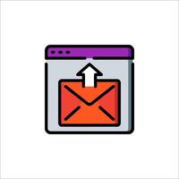 Email icon with an arrow pointing up vector