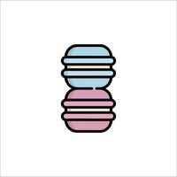 A stack of macarons on a white background vector