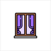 A window with curtains and a curtain rod vector
