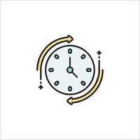 A clock with arrows pointing to it vector