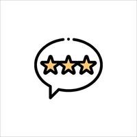 Five stars in a speech bubble icon vector