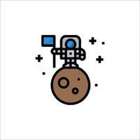 An astronaut on the surface of mars with a flag vector