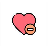 A heart with a no sign on it vector