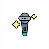 A microphone icon with a star on it vector