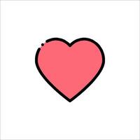 A pink heart icon on a white background vector