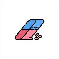 A pink and blue logo with a heart vector