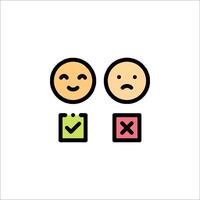 Two emoticions with check boxes on a white background vector