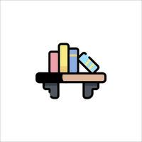 A book shelf with books on it vector
