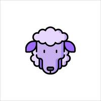 A purple sheep head icon on a white background vector