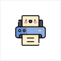 A printer icon with a cute face vector